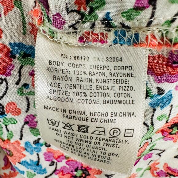 Anthropologie Maeve Hiver Peasant Blouse Floral | Cream Red | SZ 6 - Picture 11 of 11